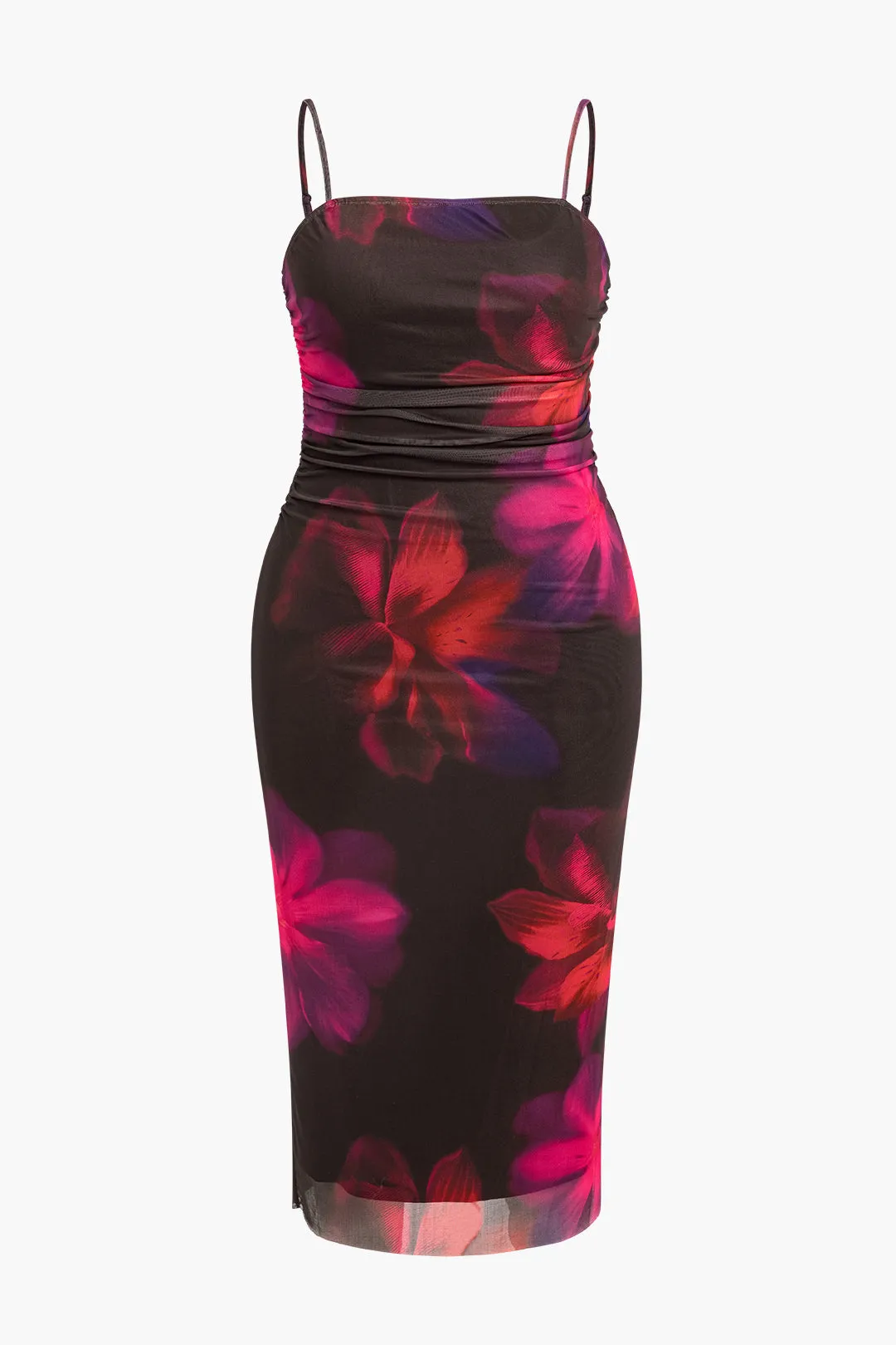 Plus Size Floral Print Slip Midi Dress sold by Micas