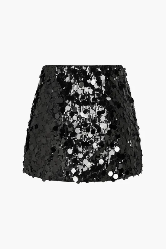 Plus Size Solid Sequin Skirt sold by Micas