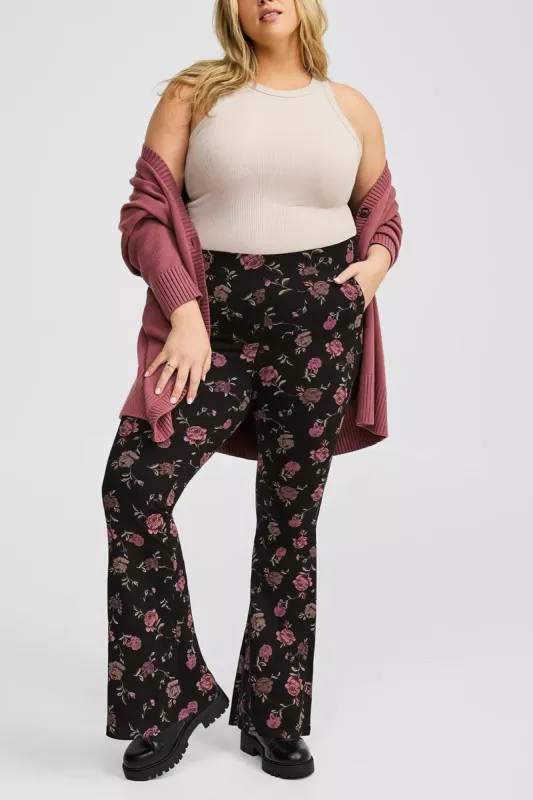 Plus Size Floral Print Stretchy High-Waisted Pants sold by Micas