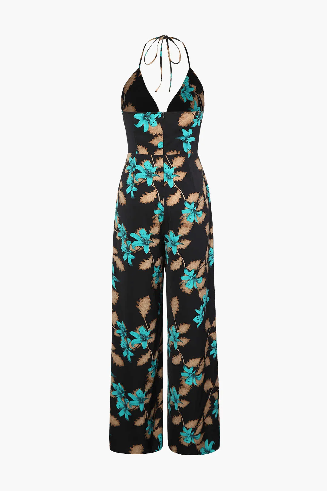 Floral Print Halter V-Neck Jumpsuit sold by Micas product image thumbnail 2