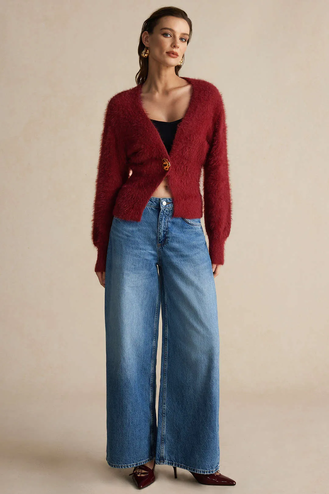 Solid Knit Button Cardigan sold by Micas product image thumbnail 5