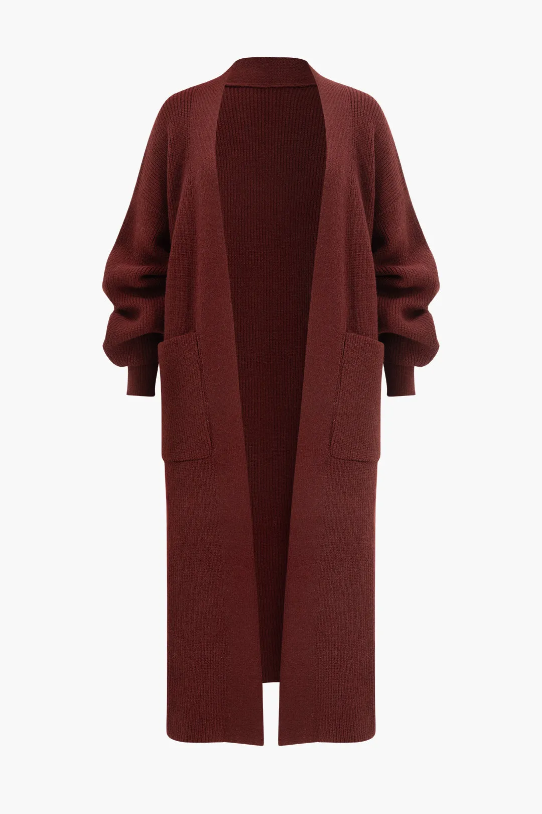 Lang strik cardigan med åben front sold by Micas product image thumbnail 3