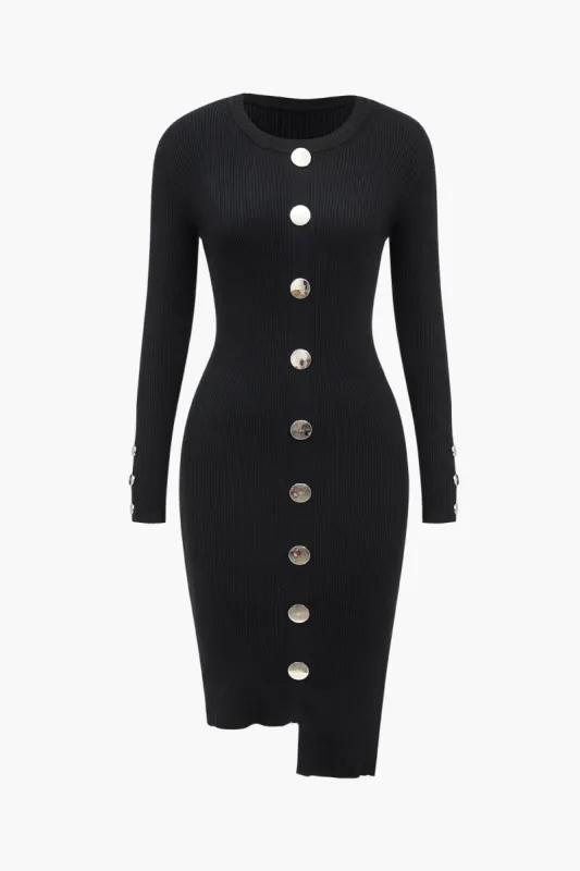 Button-down ribstrikket midikjole sold by Micas