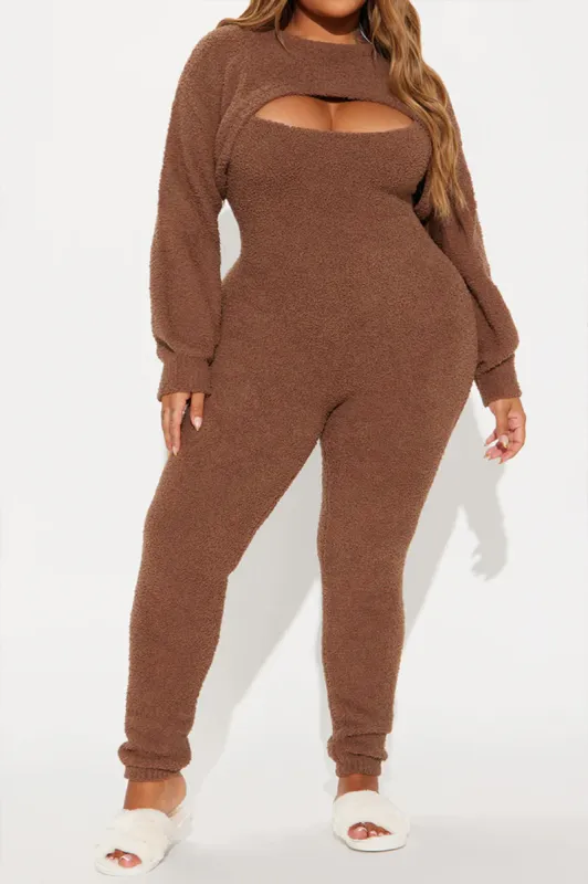 Plus Size Solid Cut Out Jumpsuit made by Micas