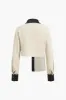 Faux Leather Patchwork Button Asymmetrical Long-Sleeve Shirt sold by Micas