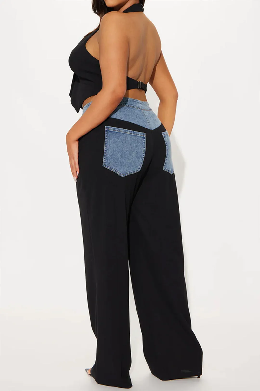 Plus Size Color Block Print Patchwork Trouser Set sold by Micas product image thumbnail 2