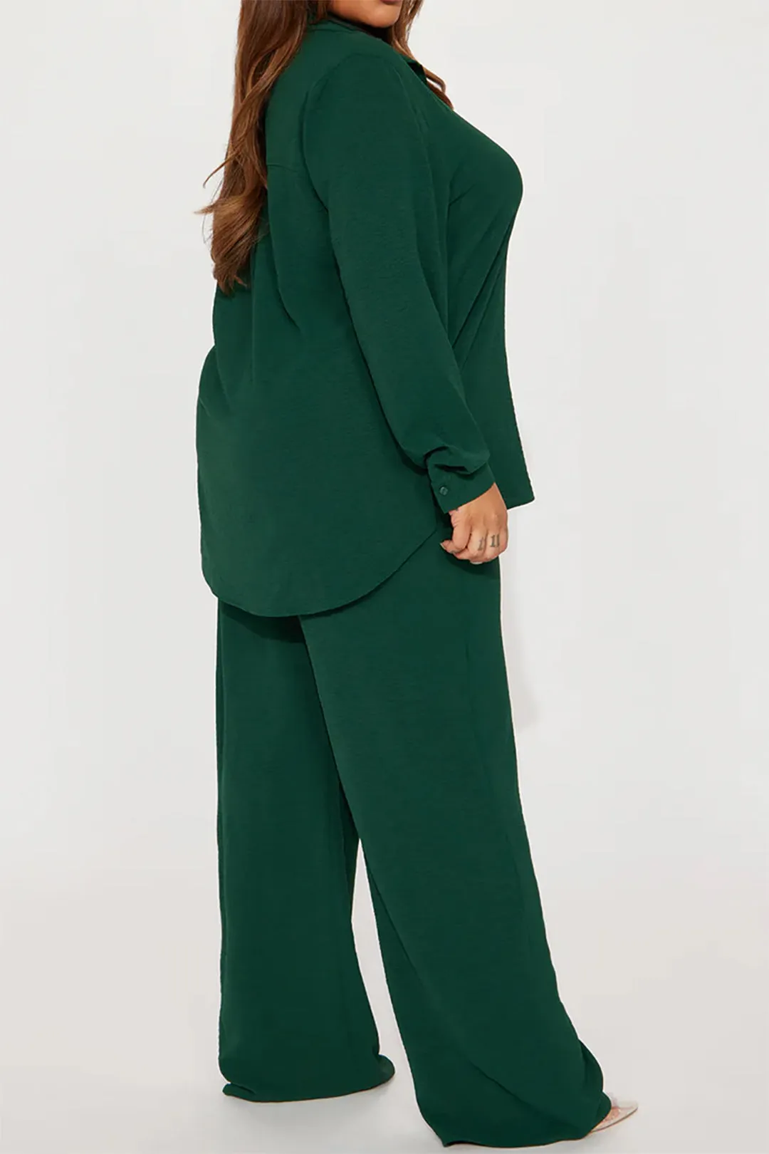 Plus Size Solid Shirt And Trouser Set sold by Micas product image thumbnail 2