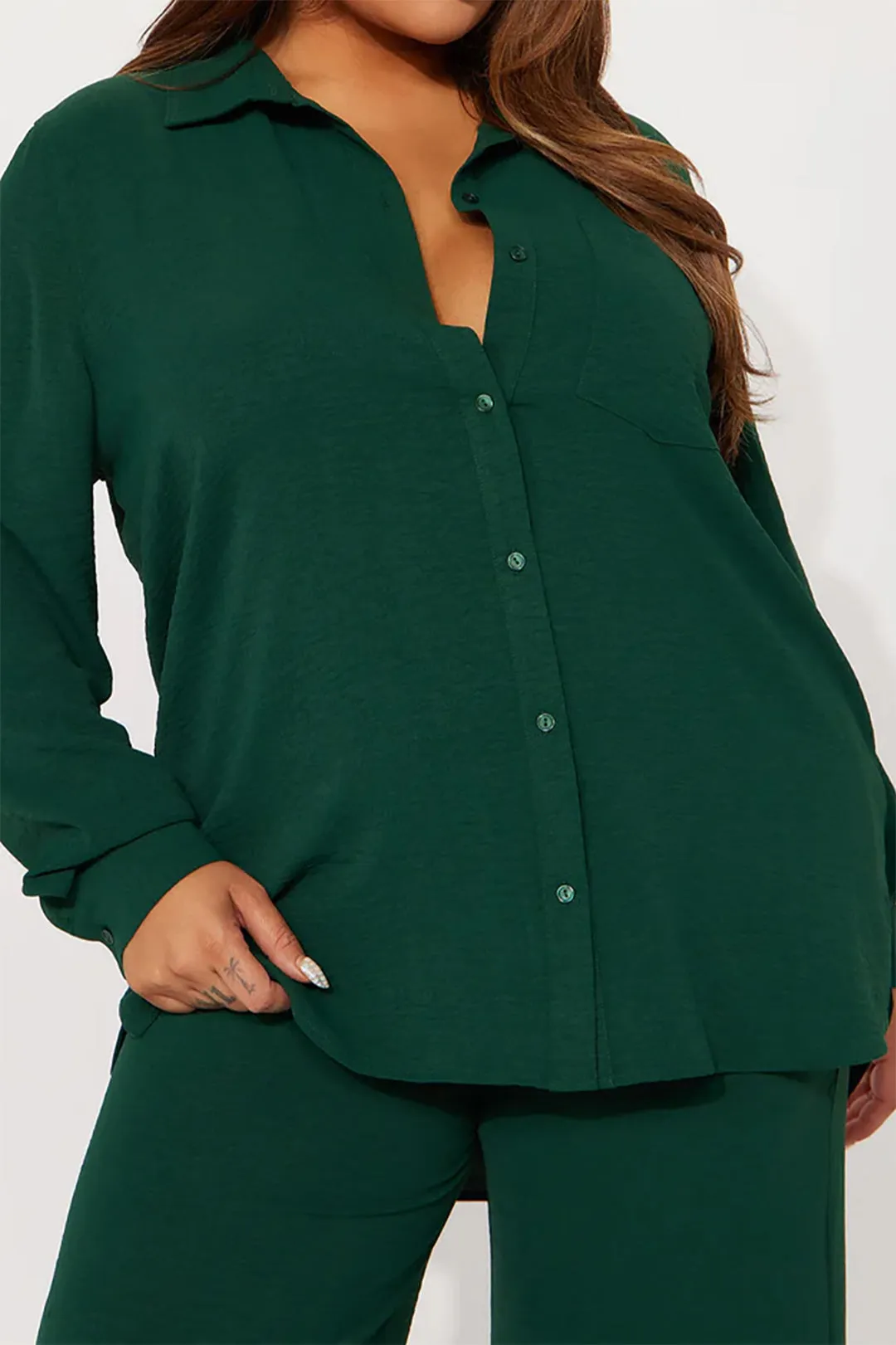 Plus Size Solid Shirt And Trouser Set sold by Micas product image thumbnail 3