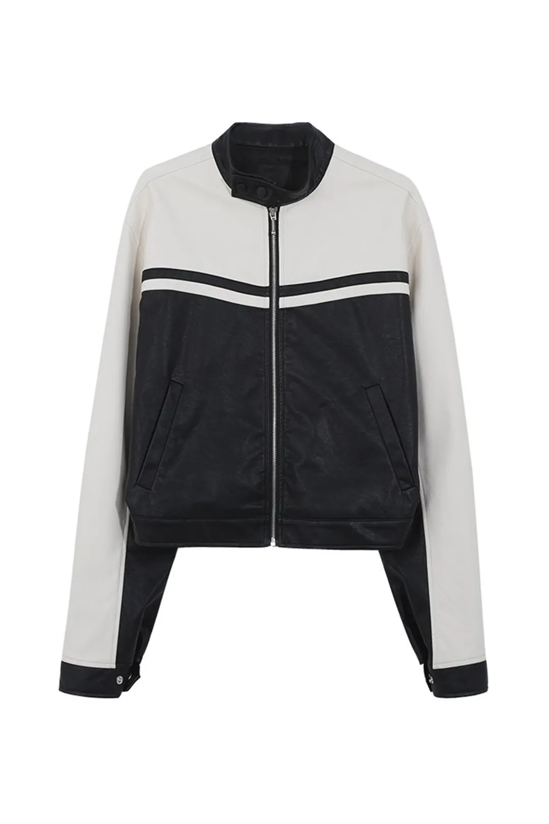 Contrast Faux Leather Jacket sold by Micas product image thumbnail 2