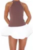 Patchwork Puff Mini Dress sold by Micas