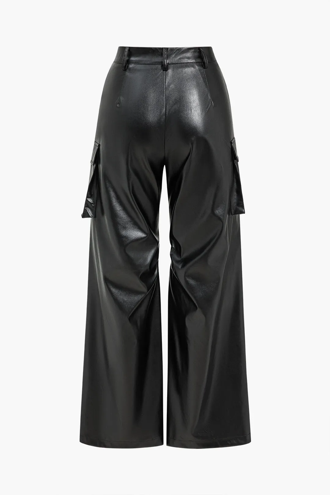 Bukser med brede ben i imiteret læder sold by Micas product image thumbnail 2