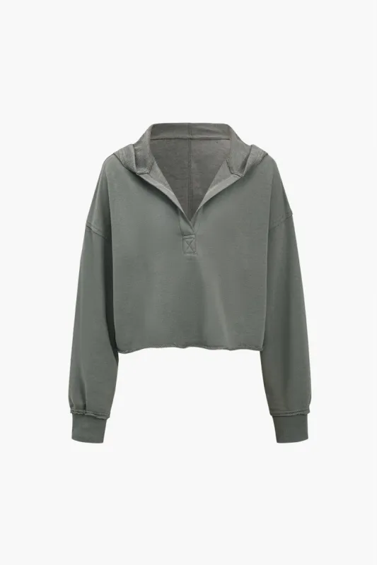 Solid V-hals hættetrøje sold by Micas