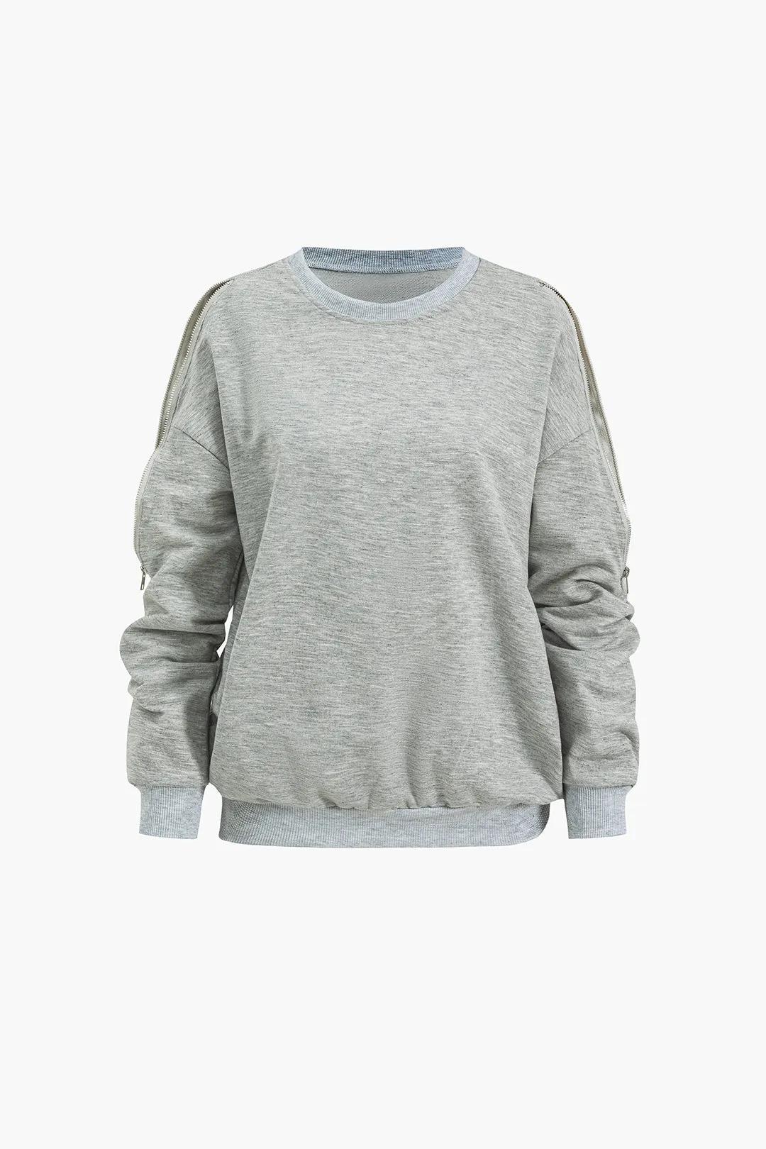 Zipper Shoulder Zip Detail Sweatshirt sold by Micas product image thumbnail 3