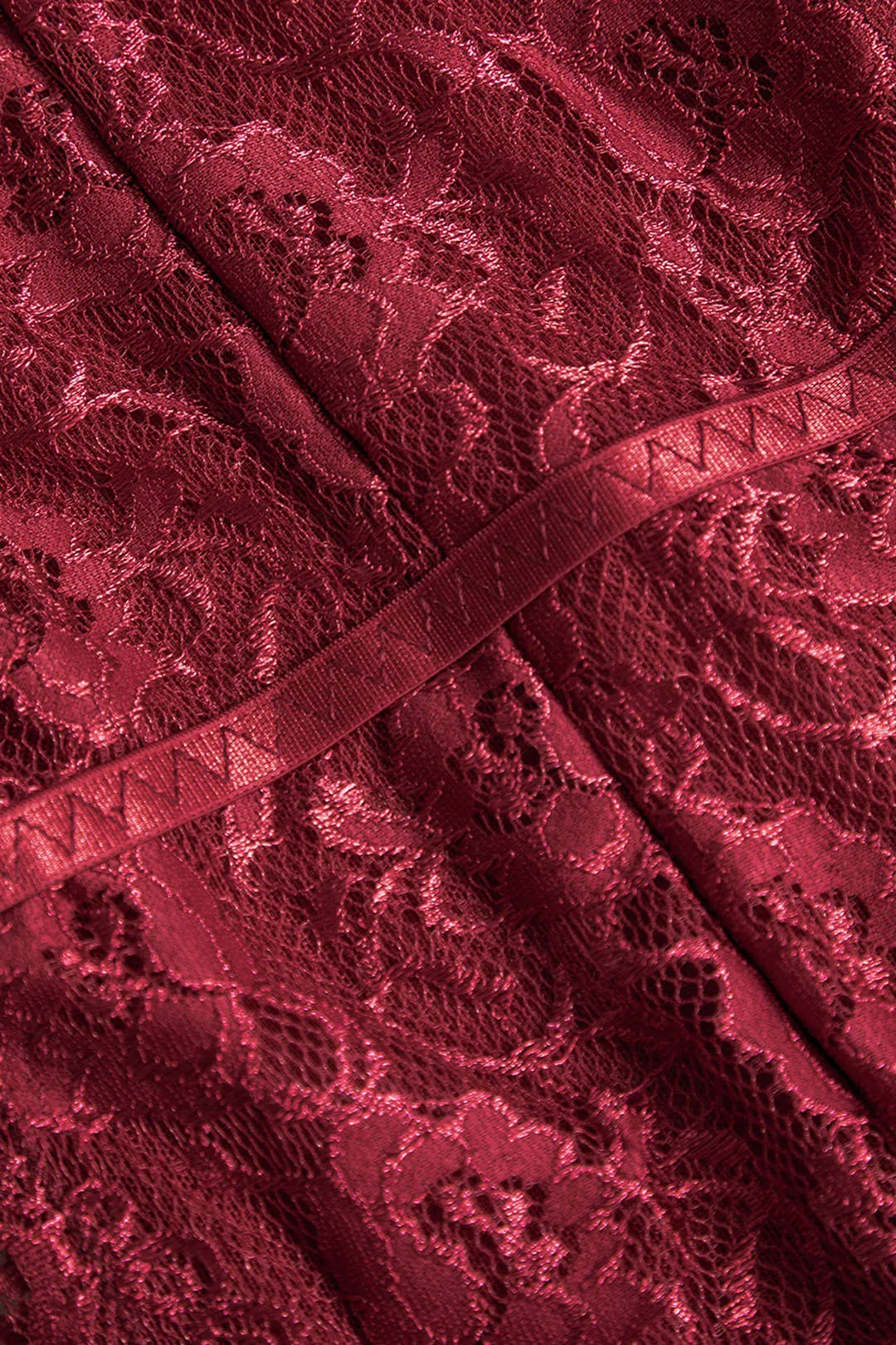 Plus Size Solid Lace Trim Patchwork Lingeri Bodysuit sold by Micas product image thumbnail 3