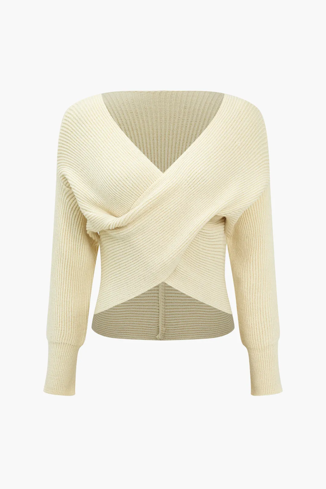 Solid sweater krydsede langærmet top sold by Micas product image thumbnail 2
