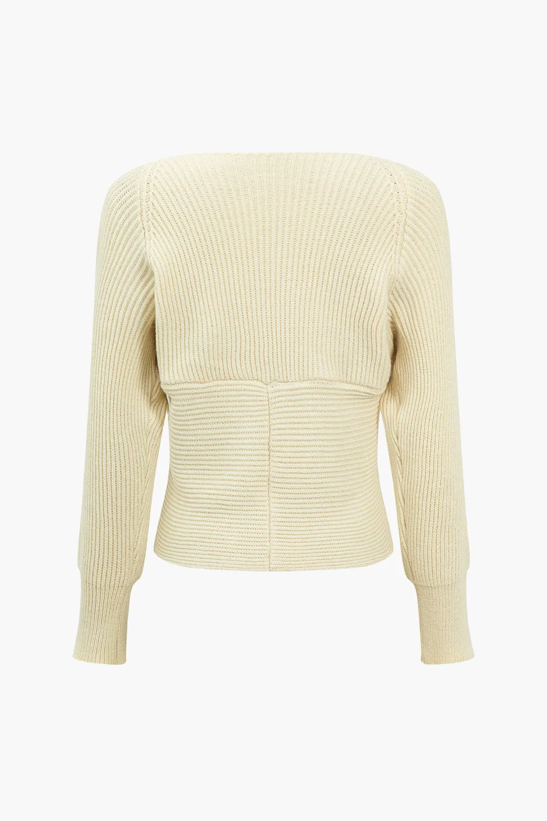 Solid sweater krydsede langærmet top sold by Micas product image thumbnail 3