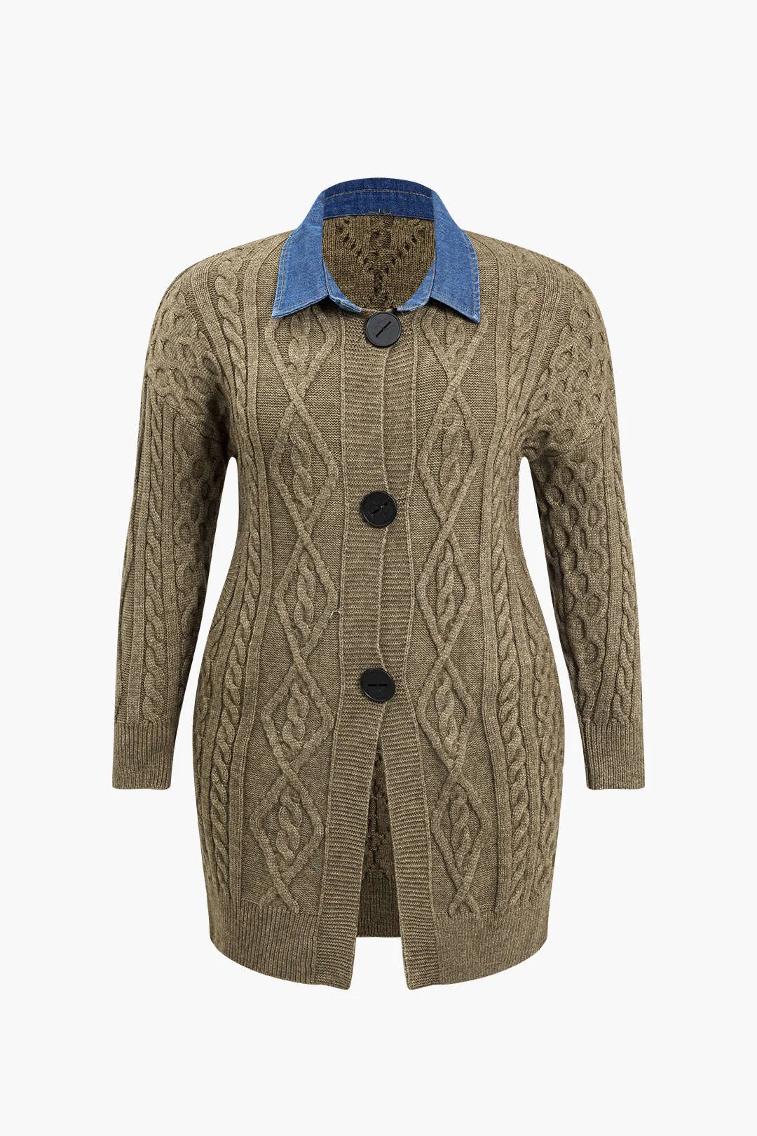 Plus Size Contrast Sweater Coat sold by Micas