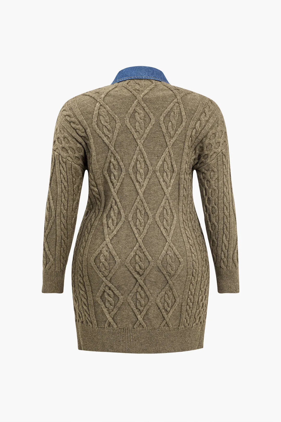 Plus Size Contrast Sweater Coat sold by Micas product image thumbnail 2