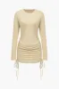 Solid Drawstring Midi Dress sold by Micas