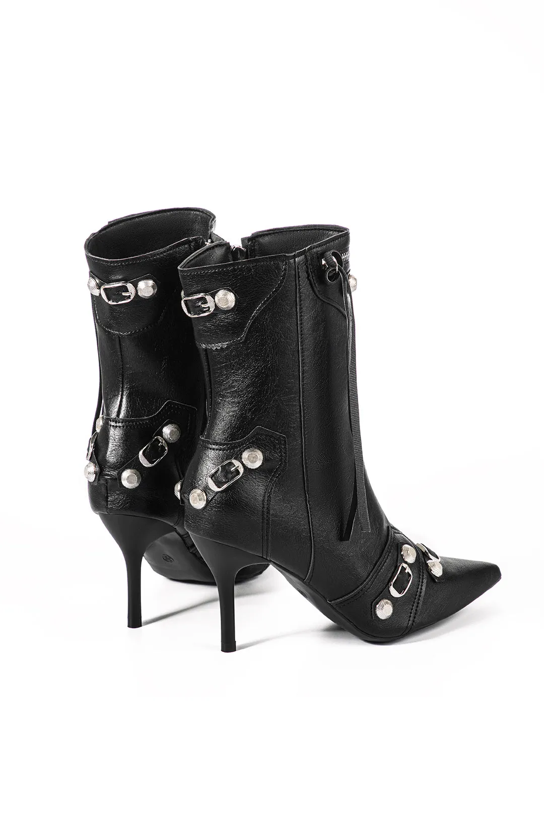Faux Leather Studded Pointed Toe Ankle Boots sold by Micas product image thumbnail 2