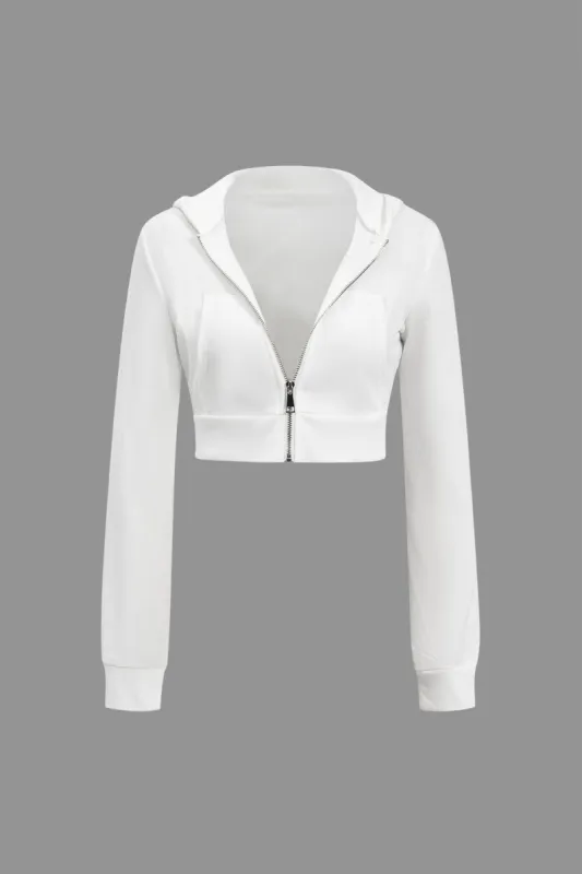 Hætte lynlås langærmet top sold by Micas