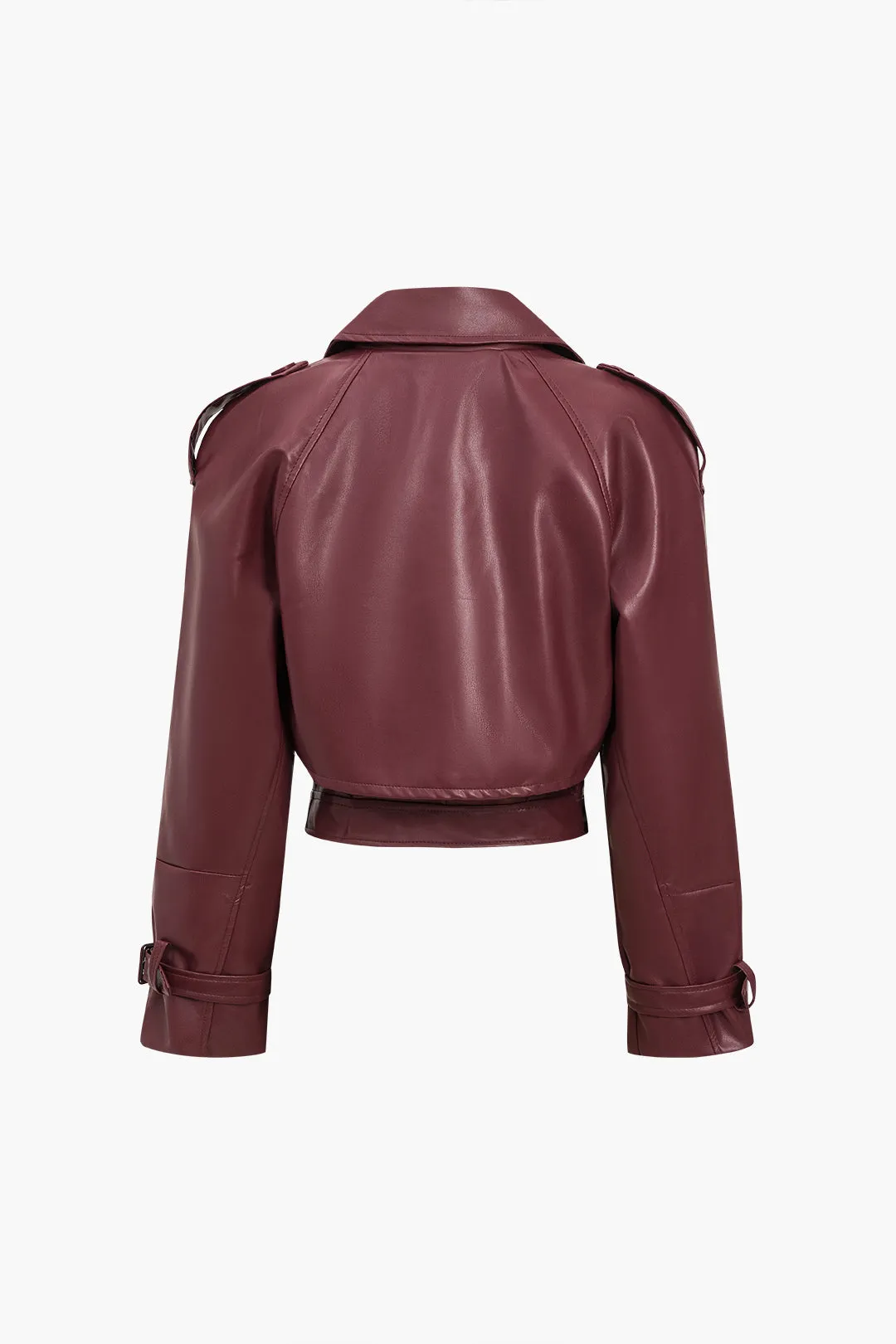 Faux læder lomme bæltet jakke sold by Micas product image thumbnail 3