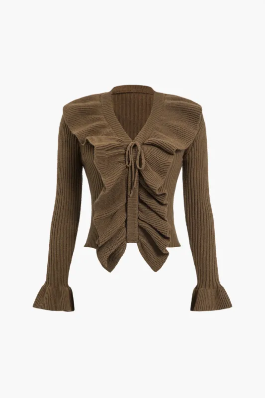 Knit Ruffle Long-Sleeve Top sold by Micas