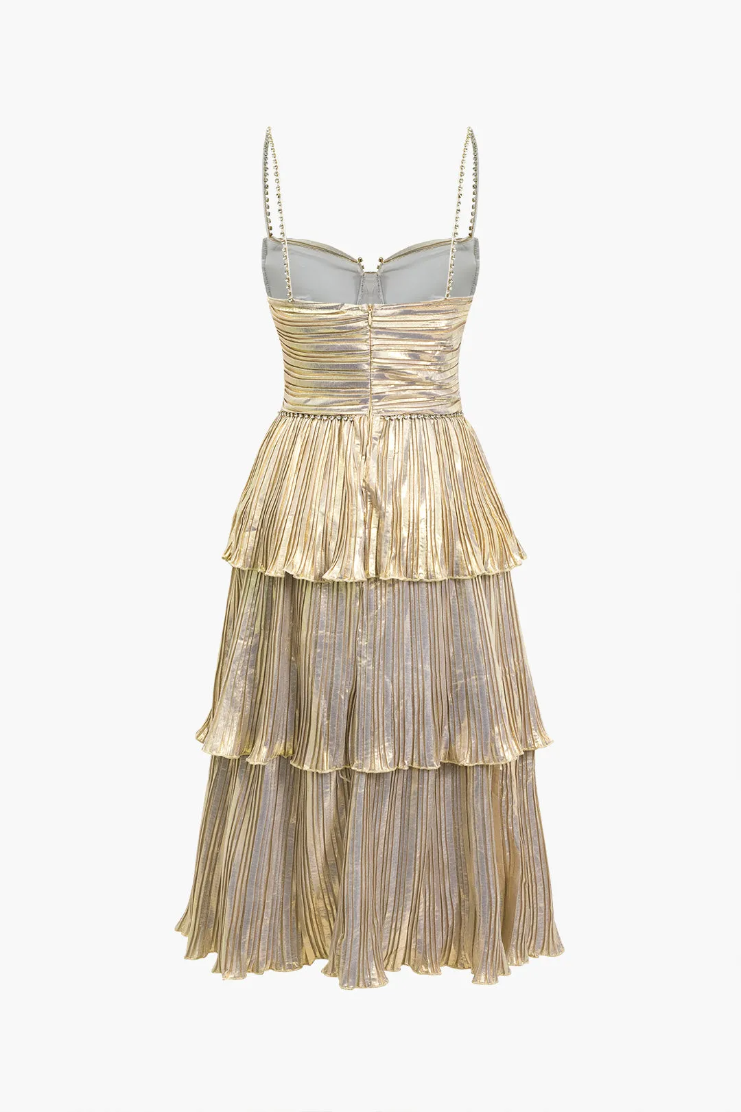 Plisseret Rhinestone Midi-kjole sold by Micas product image thumbnail 3