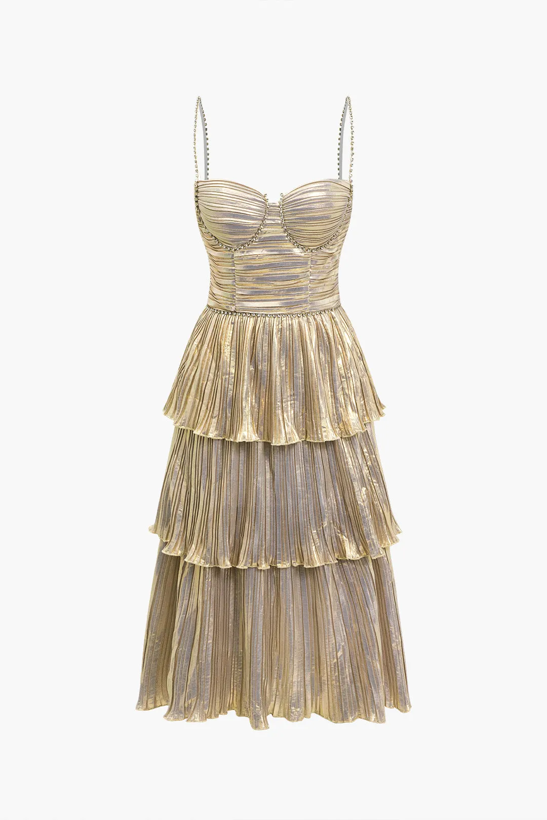 Plisseret Rhinestone Midi-kjole sold by Micas product image thumbnail 2