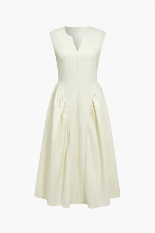 Ruched V-hals maxi kjole sold by Micas