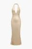 Halter Neck Rygløs Paillet Maxikjole sold by Micas