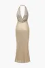 Halter Neck Rygløs Paillet Maxikjole sold by Micas