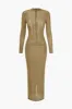 Mesh Sheer Rhinestone Maxikjole sold by Micas
