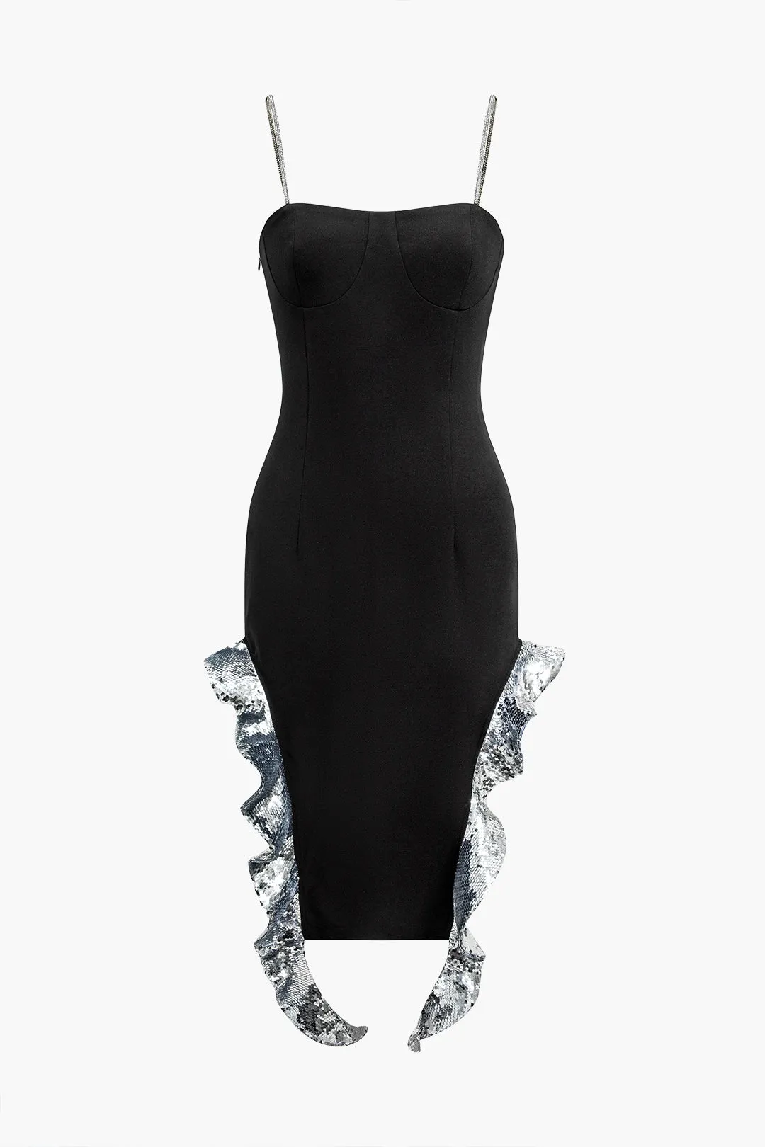 Sequin Hem Slip Midi Dress sold by Micas product image thumbnail 2