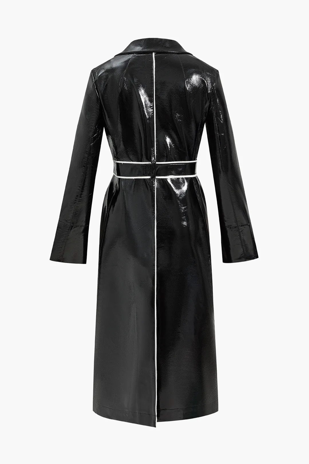 Contrast Lapel Belted Coat sold by Micas product image thumbnail 2