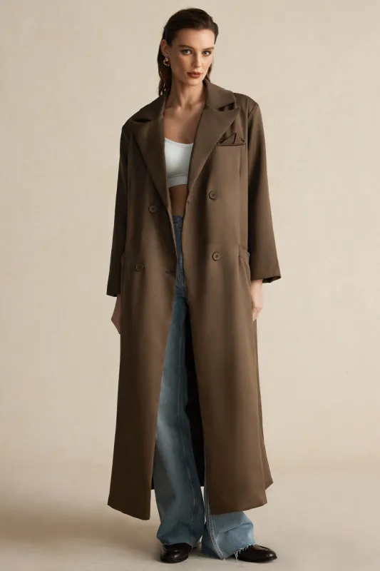 Double-Breasted Button Long Coat sold by Micas