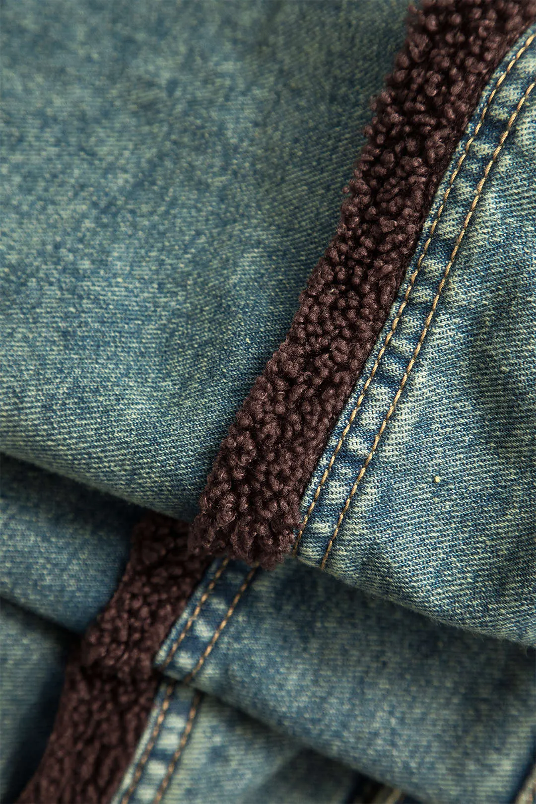 Plus Size Denim Button Patchwork Jacket sold by Micas product image thumbnail 4