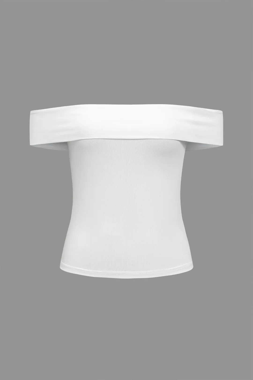 Basic Solid Off Shoulder T-Shirt sold by Micas product image thumbnail 2