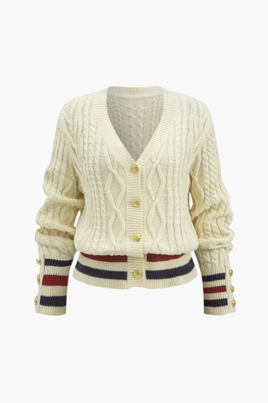 Strik knap patchwork cardigan sold by Micas