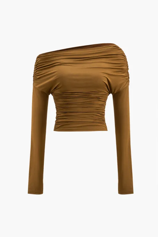 Ruched Long-Sleeve Top sold by Micas
