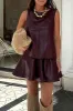 Faux Leather Tank Top sold by Micas