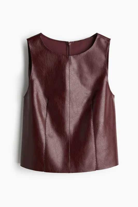 Faux Leather Tank Top sold by Micas