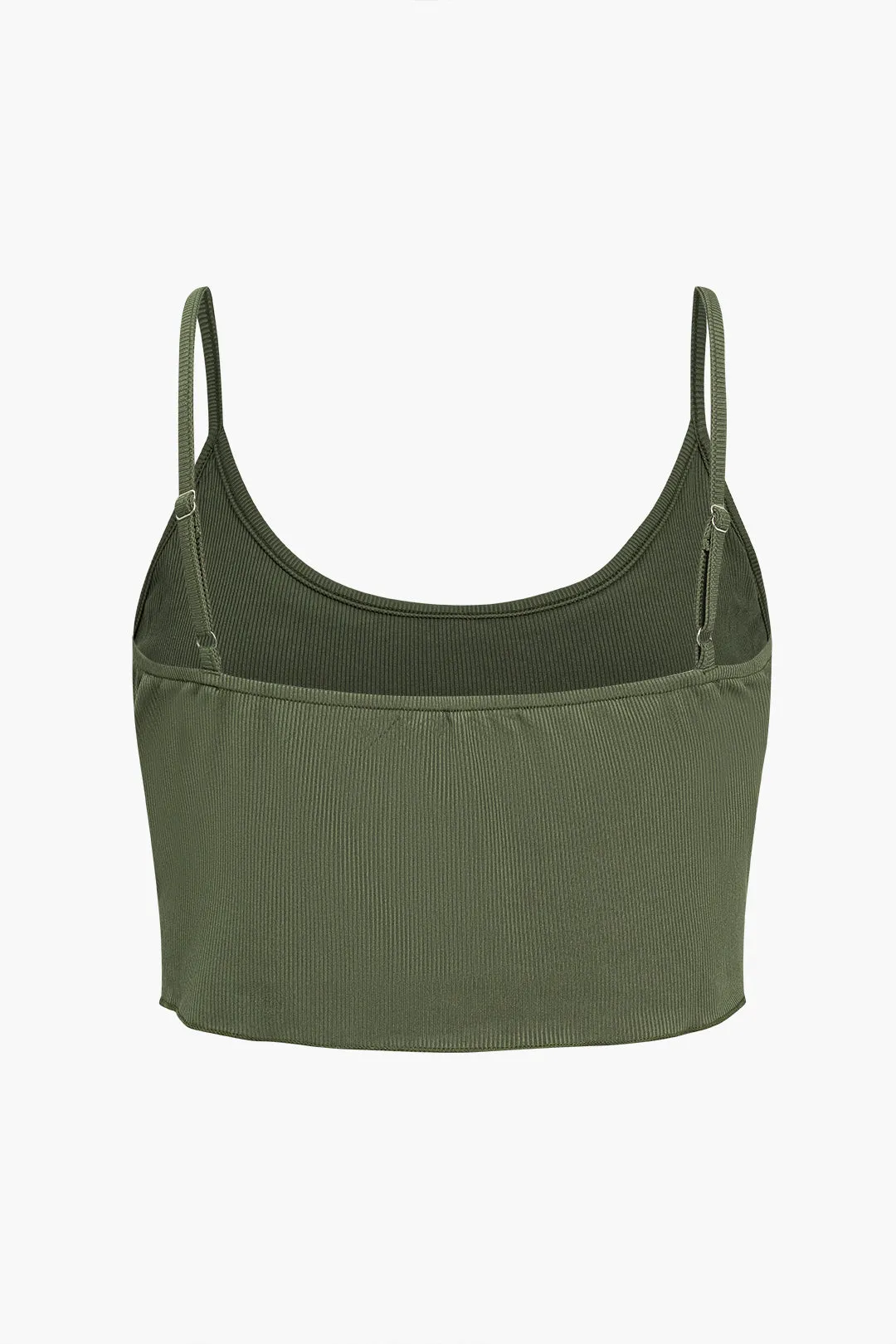 Plus Size Ribbed Cami Top And Zip-Up Hooded Top And Wide-Leg Pants Three-Piece Set sold by Micas product image thumbnail 3