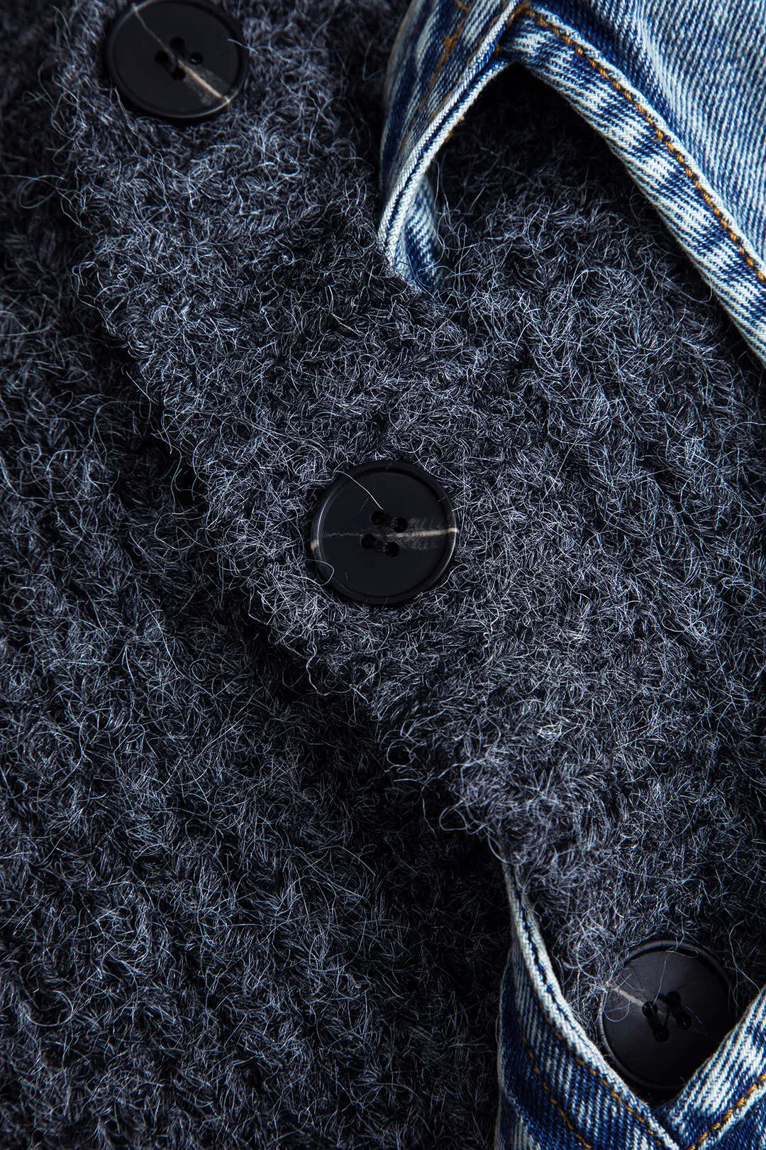 Denim patchwork asymmetrisk sweater vest sold by Micas product image thumbnail 3