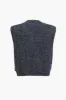 Denim patchwork asymmetrisk sweater vest sold by Micas