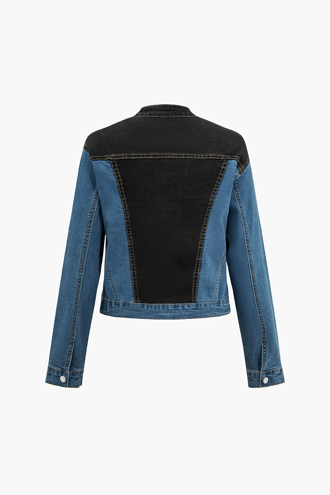 Denim Patchwork Pocket Lynlås Overtøj sold by Micas product image thumbnail 2