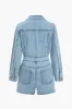Denim bukser med knap-up bælte sold by Micas