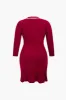 Plus Size Knit Button Fake Pocket Dress sold by Micas