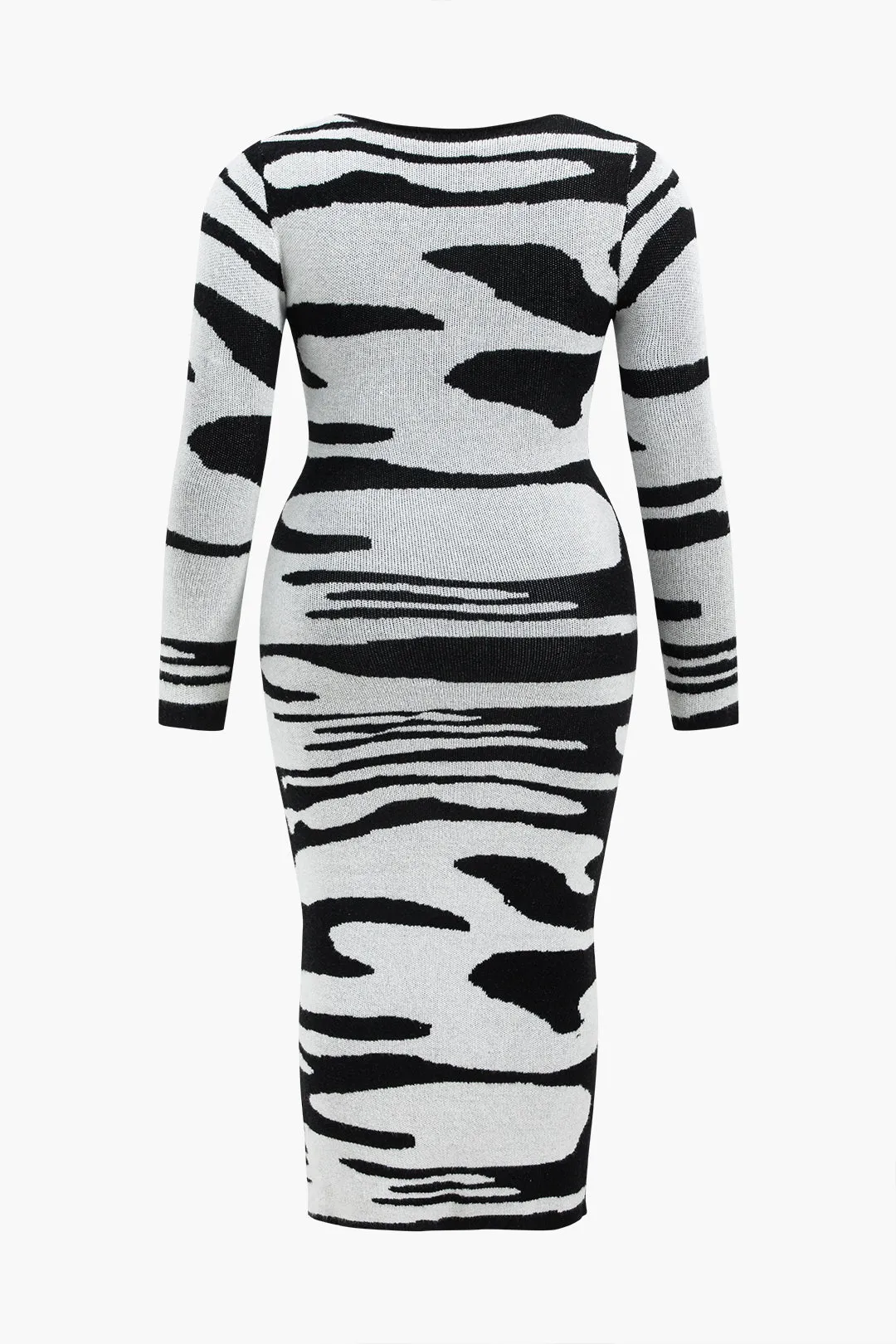 Plus Size abstrakt print sweater kjole sold by Micas product image thumbnail 2