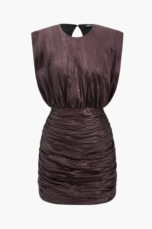 Round Neck Ruched Mini Dress sold by Micas